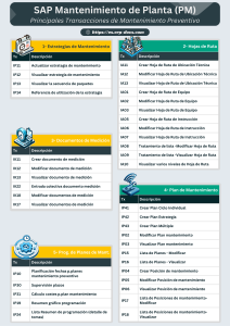 Principales Transacciones para Mantenimiento Preventivo SAP PM